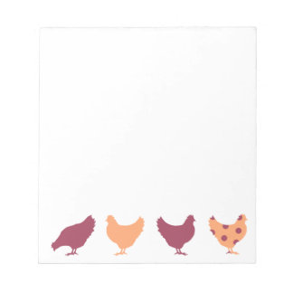 Funky Multi-coloured Chicken Pattern Notepad