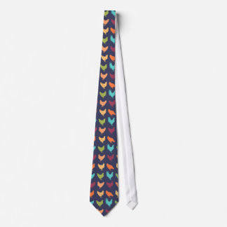 Funky Multi-coloured Chicken Pattern Tie