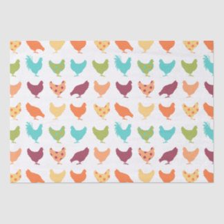 Funky Multi-coloured Chicken Pattern Tissue Paper