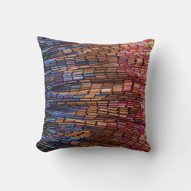 Funky Multi Coloured Seed Bead Look Mojo Pillow (Front)