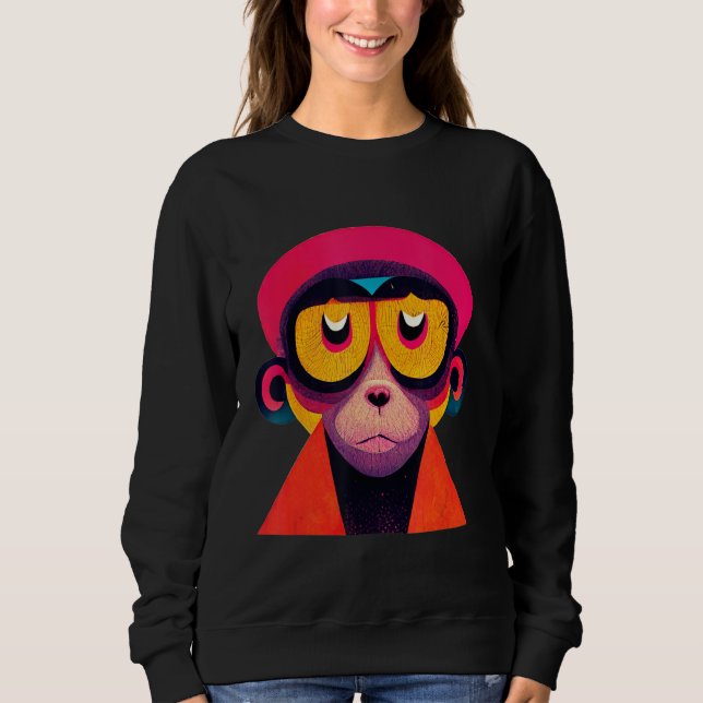 Funky Munky Hipster Monkey Sweatshirt (Front)