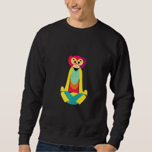 Funky Munky Sitting Monkey Design Premium Sweatshirt