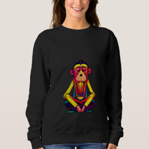 Funky Munky Tibetan Lama Monkey Design Sweatshirt