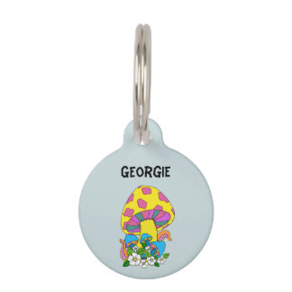 Funky Mushroom  Pet Tag