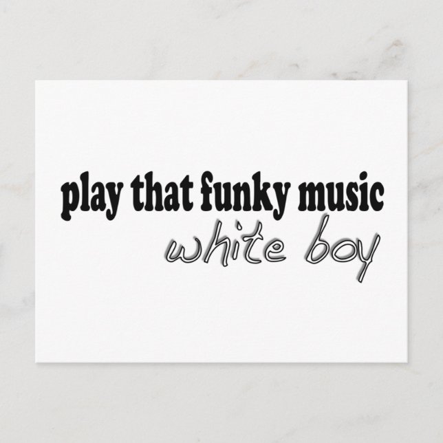 Funky Music White Boy Postcard (Front)