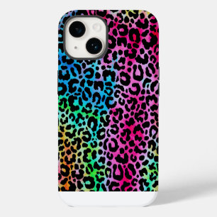Funky Neon Colourful Leopard Print iPhone 14 Case
