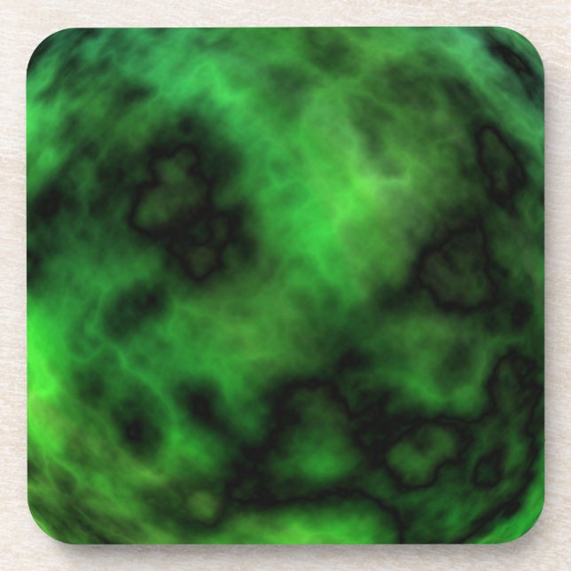 Funky Neon Green Emerald Halloween Abstract Coaster (Front)