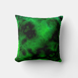 Funky Neon Green Emerald Halloween Abstract Cushion