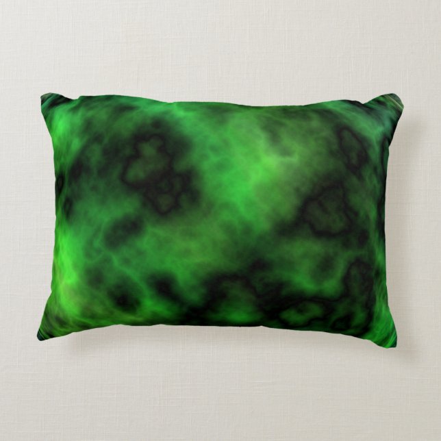 Funky Neon Green Emerald Halloween Abstract Decorative Cushion (Back)