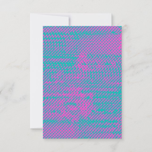 Funky Neon Halftone Grunge Blank Invitation Card (Front)
