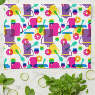 Funky Neon Kitchen   Add Your Name Tea Towel