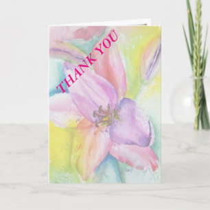 FUNKY NEON LILY THANK YOU CARD