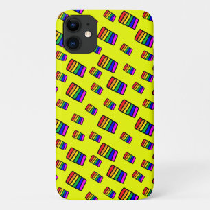 Funky Neon Rainbow Block Pattern Case-Mate iPhone Case