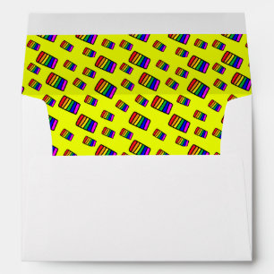 Funky Neon Rainbow Block Pattern Envelope