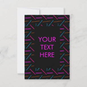 Funky Neon Zigzag Pattern 90s Style Invitation