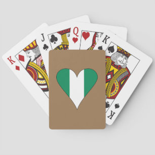 Funky Nigerian Heart Flag Playing Cards