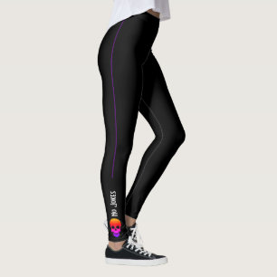 Funky No Jokes Bright Skull Leggings