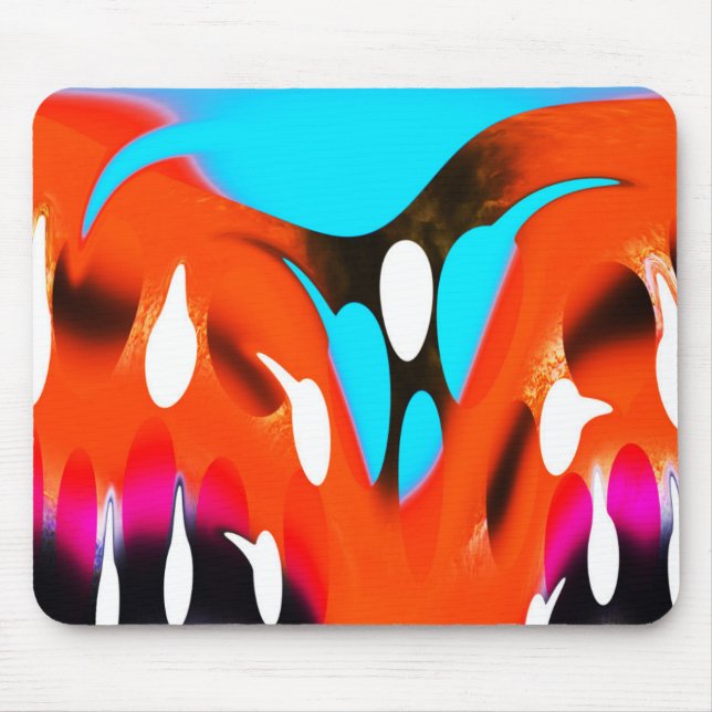 Funky orange art mouse pad (Front)