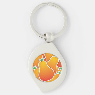 Funky orange pear key ring