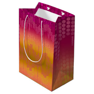 Funky Orange Pink Dots Ombre Medium Gift Bag