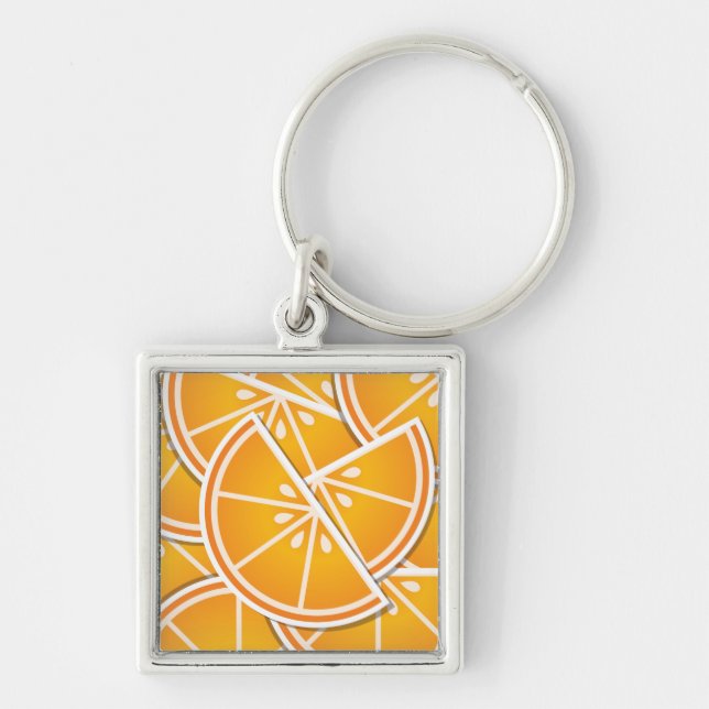 Funky orange wedges key ring (Front)
