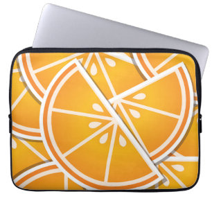 Funky orange wedges laptop sleeve