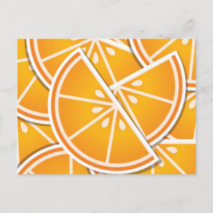 Funky orange wedges postcard