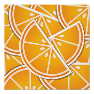 Funky orange wedges poster