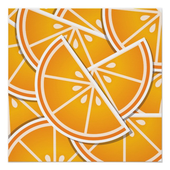Funky orange wedges poster (Front)