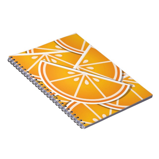 Funky orange wedges spiral notebook (Right Side)