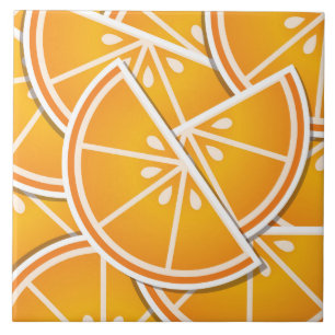 Funky orange wedges tile