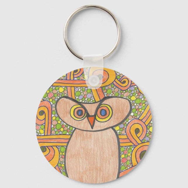 Funky Owl Key Ring (Front)