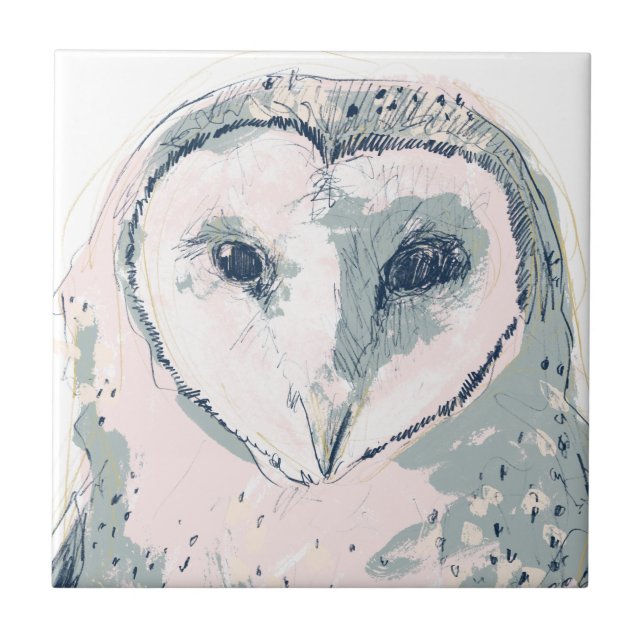Funky Owl Portrait Tile (Front)