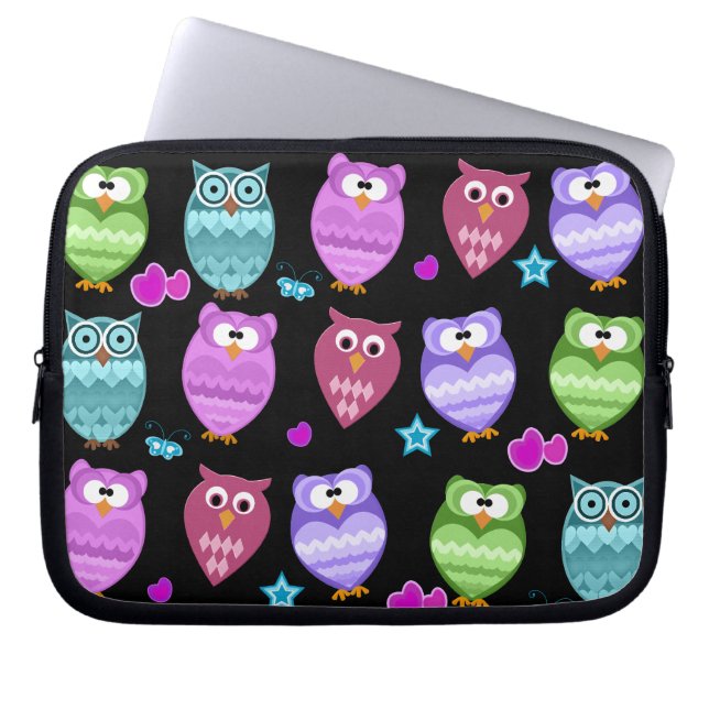 funky owls laptop sleeve (Front)