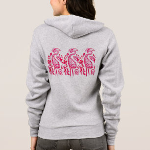 Funky Paisley Pink Flamingo Pattern Hoodie