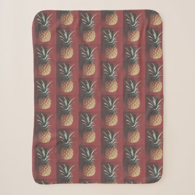 Funky Pale Red Pineapple Yummy Blanket (Front)