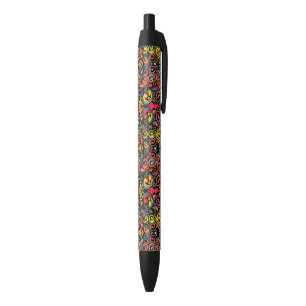 Funky pattern black ink pen