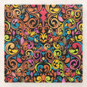 Funky pattern glass coaster