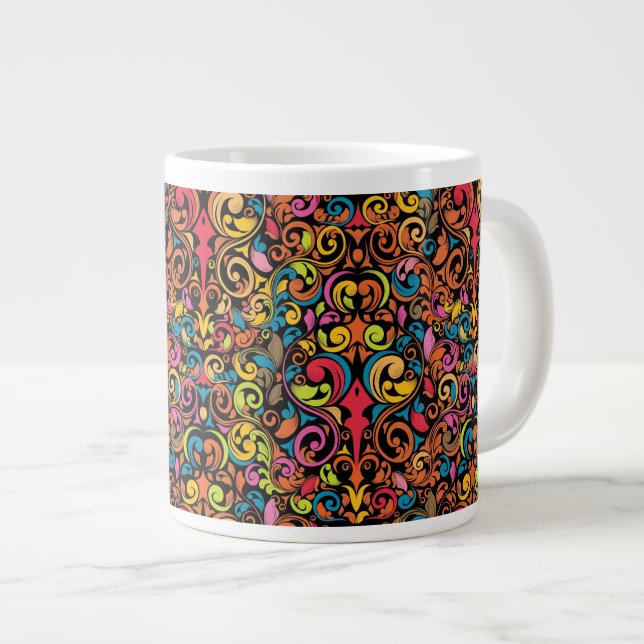 Funky pattern large coffee mug (Front Right)