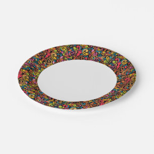 Funky pattern paper plate
