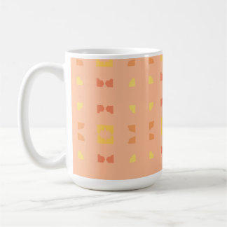 Funky Pattern Peach Yellow Coffee Mug