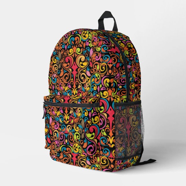 Funky pattern printed backpack (Back Corner Right)