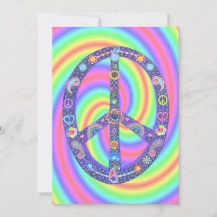 Funky Peace Sign Invitation