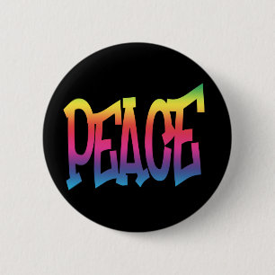 Funky Peace Word Button