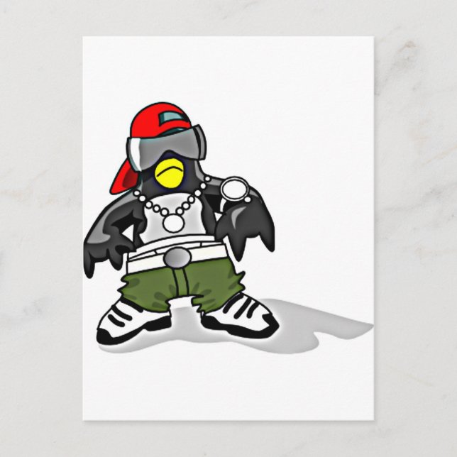 Funky Penguin Postcard (Front)