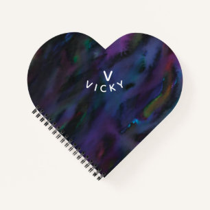 Funky personalised abstract smokey water colour notebook