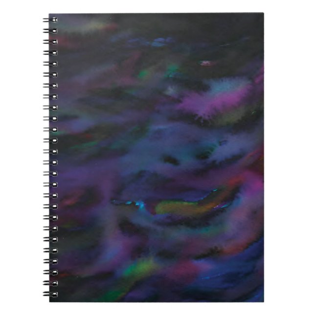 Funky personalised abstract smokey water colour  notebook (Front)