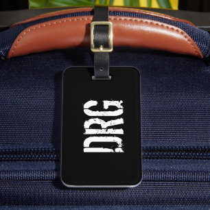Funky Personalised Luggage Tag in Black and White