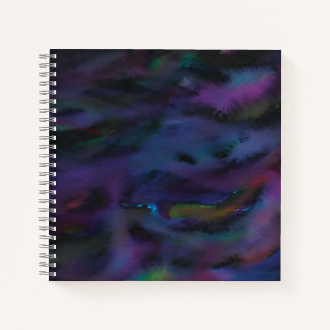 Funky personalized abstract smokey water color no notebook (Front)