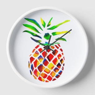 Funky pineapple cool art clock